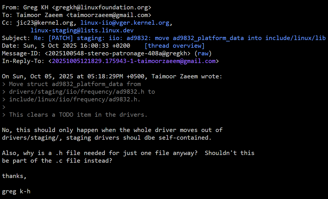 rejected patch thread